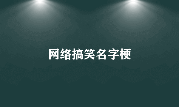 网络搞笑名字梗