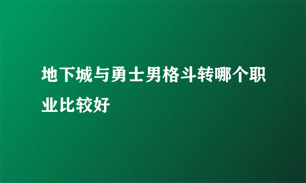 地下城与勇士男格斗转哪个职业比较好