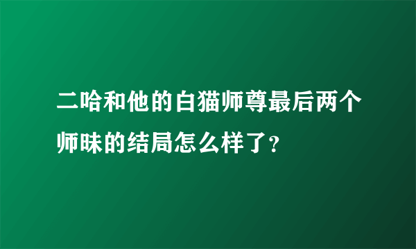 二哈和他的白猫师尊最后两个师昧的结局怎么样了？