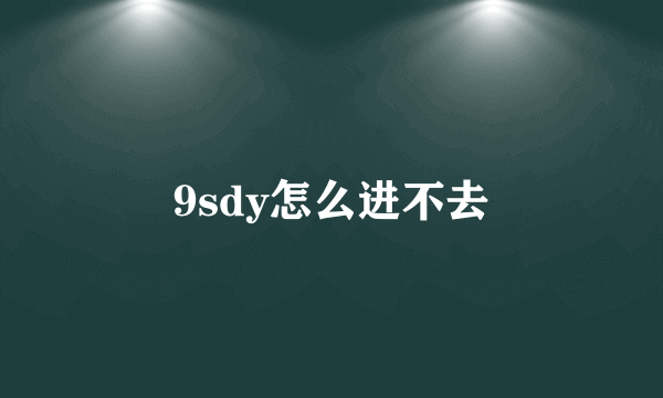 9sdy怎么进不去