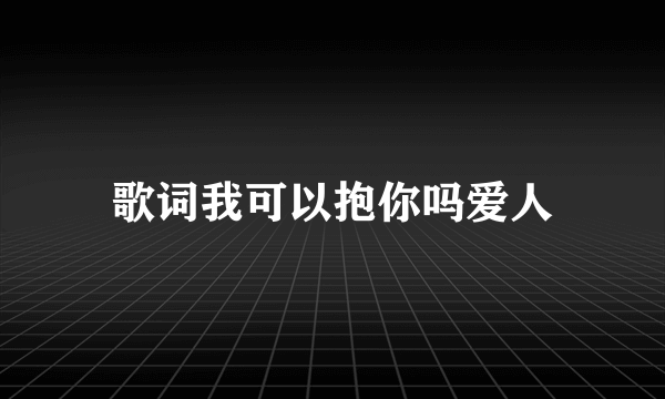 歌词我可以抱你吗爱人