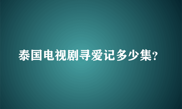 泰国电视剧寻爱记多少集？