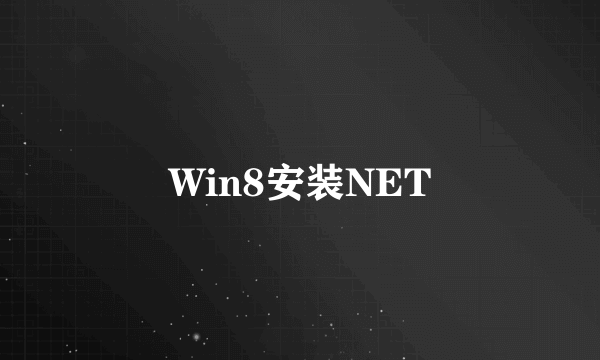 Win8安装NET