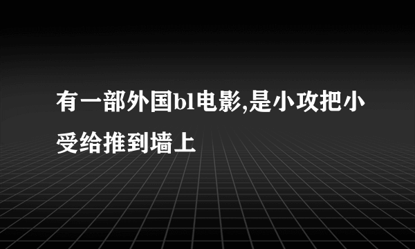 有一部外国bl电影,是小攻把小受给推到墙上