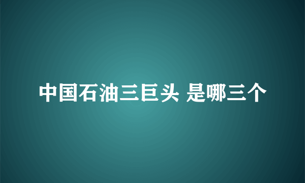 中国石油三巨头 是哪三个