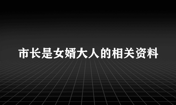 市长是女婿大人的相关资料