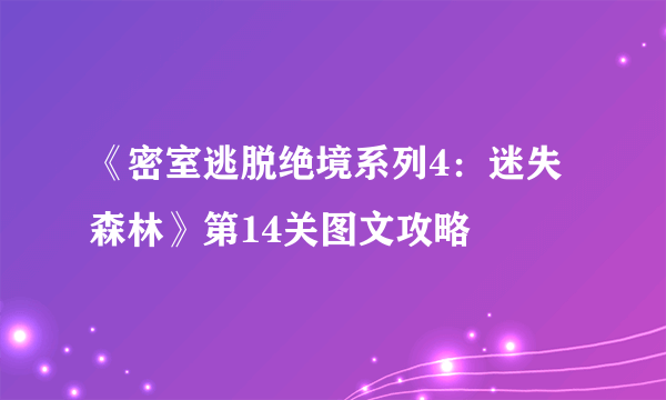 《密室逃脱绝境系列4：迷失森林》第14关图文攻略