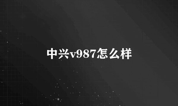 中兴v987怎么样