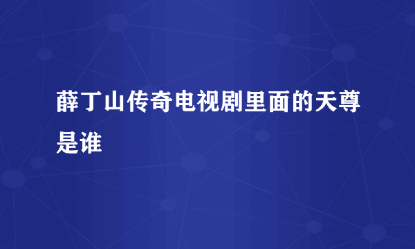 薛丁山传奇电视剧里面的天尊是谁