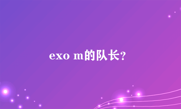 exo m的队长？