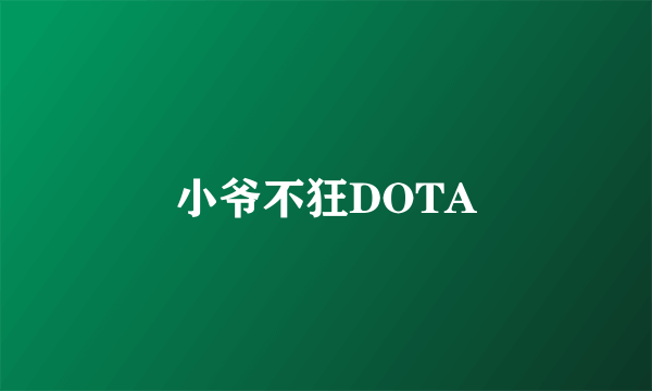 小爷不狂DOTA