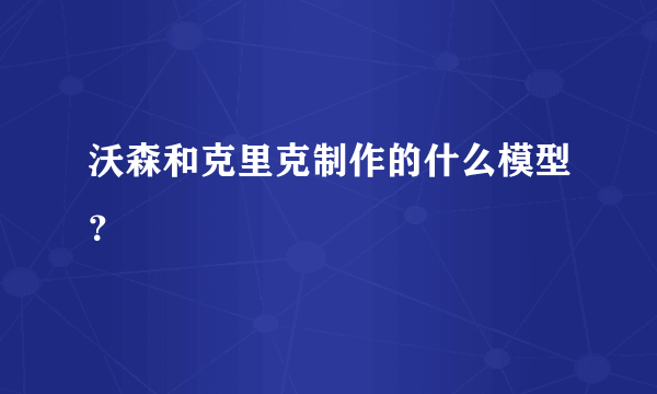 沃森和克里克制作的什么模型？