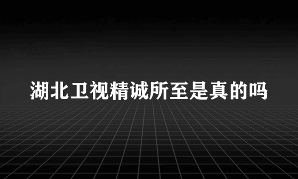 湖北卫视精诚所至是真的吗