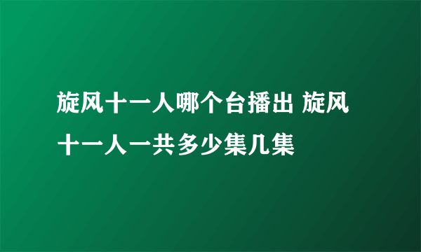 旋风十一人哪个台播出 旋风十一人一共多少集几集