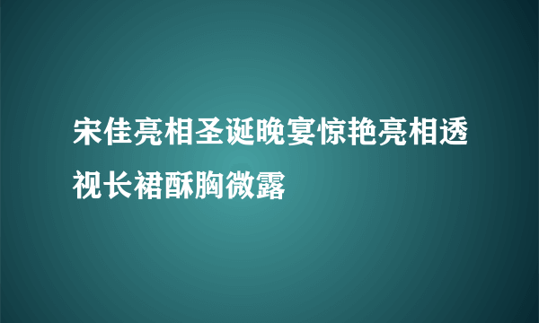 宋佳亮相圣诞晚宴惊艳亮相透视长裙酥胸微露