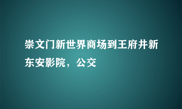 崇文门新世界商场到王府井新东安影院，公交