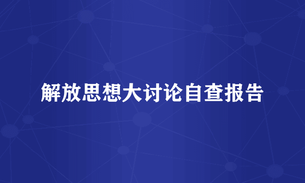 解放思想大讨论自查报告