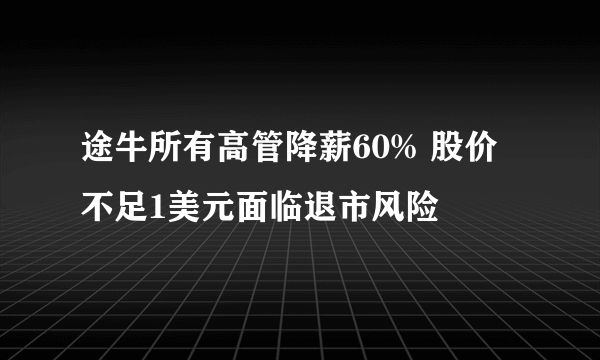 途牛所有高管降薪60% 股价不足1美元面临退市风险