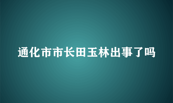 通化市市长田玉林出事了吗