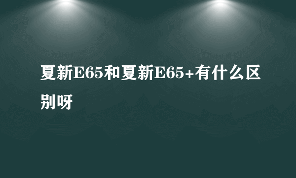 夏新E65和夏新E65+有什么区别呀