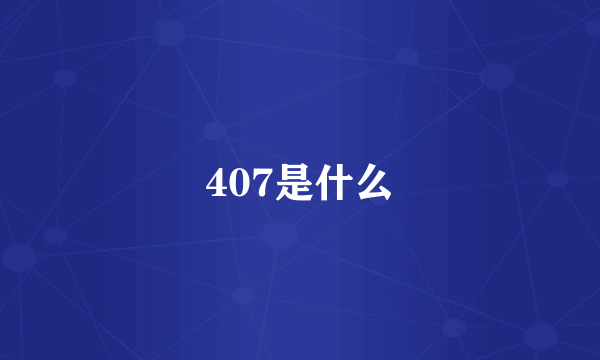 407是什么