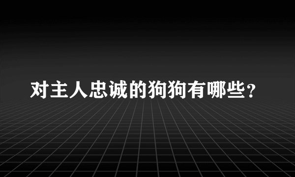 对主人忠诚的狗狗有哪些？