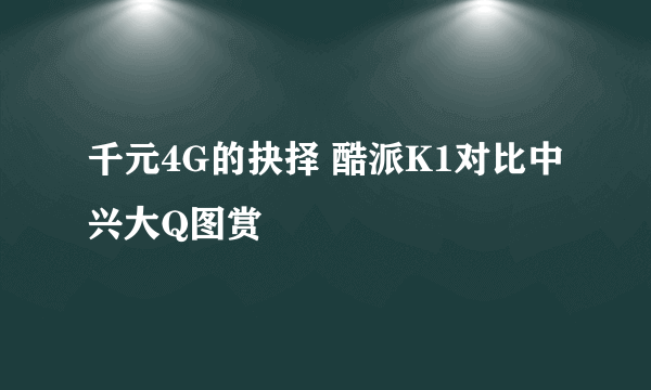 千元4G的抉择 酷派K1对比中兴大Q图赏