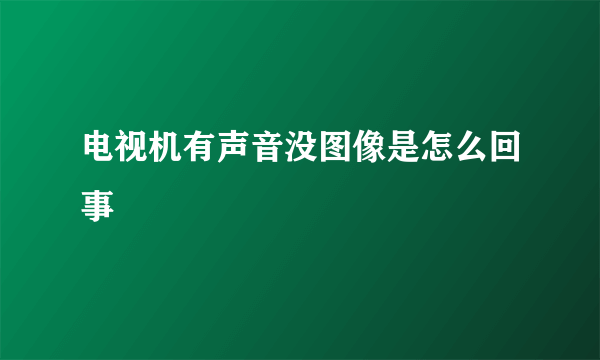 电视机有声音没图像是怎么回事