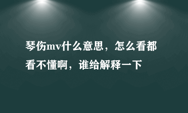 琴伤mv什么意思，怎么看都看不懂啊，谁给解释一下