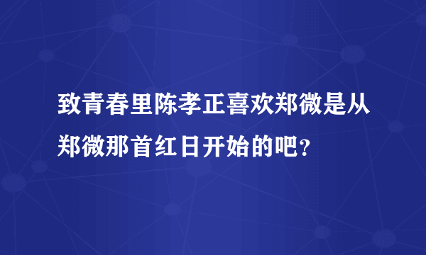 致青春里陈孝正喜欢郑微是从郑微那首红日开始的吧？