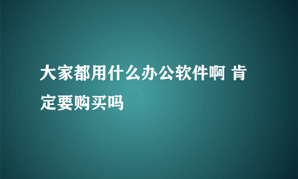 大家都用什么办公软件啊 肯定要购买吗