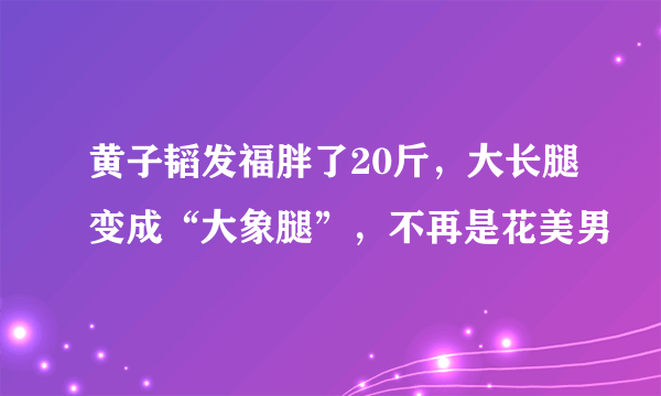 黄子韬发福胖了20斤，大长腿变成“大象腿”，不再是花美男