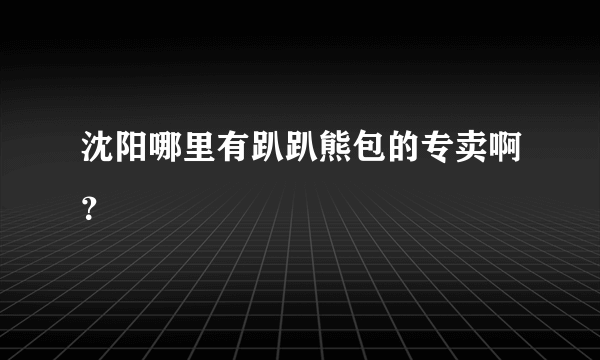 沈阳哪里有趴趴熊包的专卖啊？