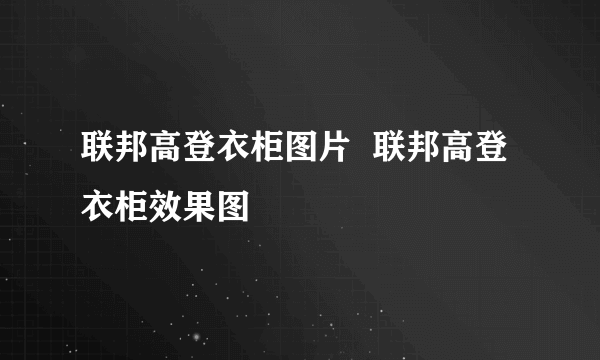 联邦高登衣柜图片  联邦高登衣柜效果图