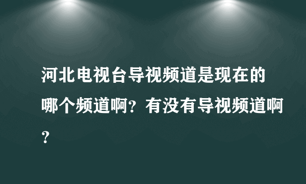 河北电视台导视频道是现在的哪个频道啊？有没有导视频道啊？