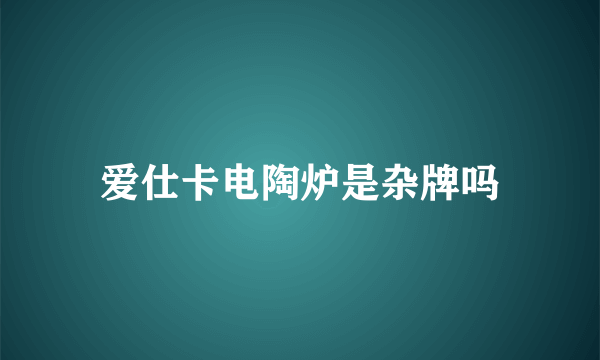 爱仕卡电陶炉是杂牌吗