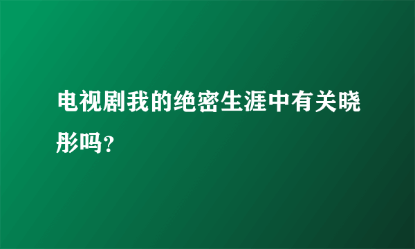 电视剧我的绝密生涯中有关晓彤吗？