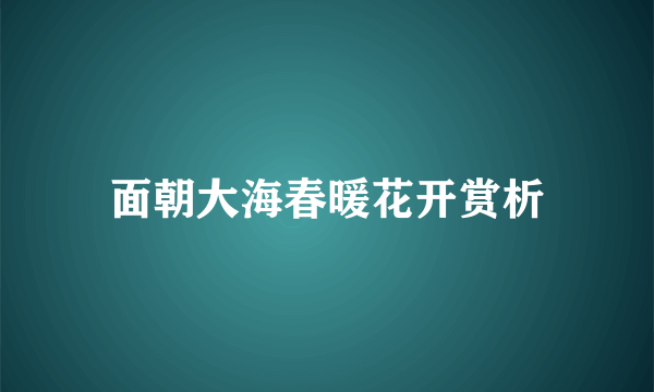 面朝大海春暖花开赏析