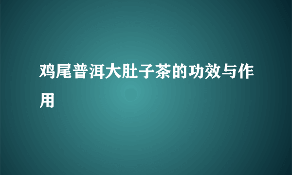 鸡尾普洱大肚子茶的功效与作用