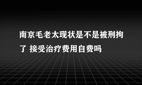 南京毛老太现状是不是被刑拘了 接受治疗费用自费吗