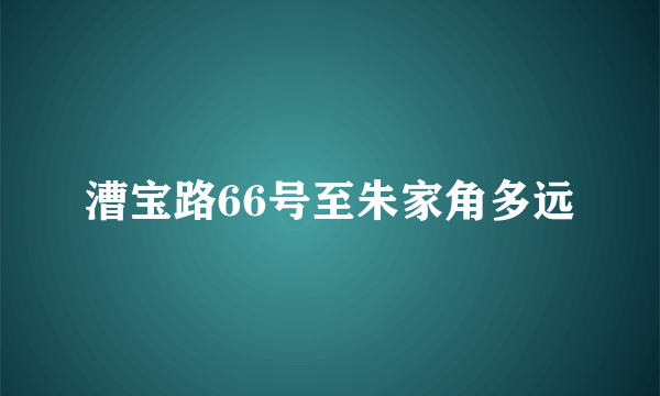 漕宝路66号至朱家角多远