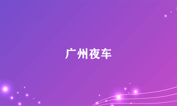 广州夜车