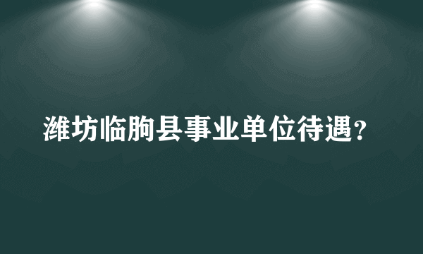 潍坊临朐县事业单位待遇？