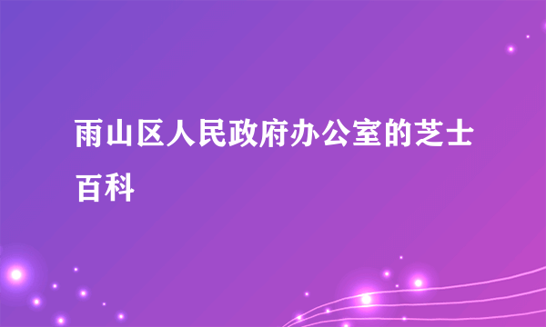 雨山区人民政府办公室的芝士百科