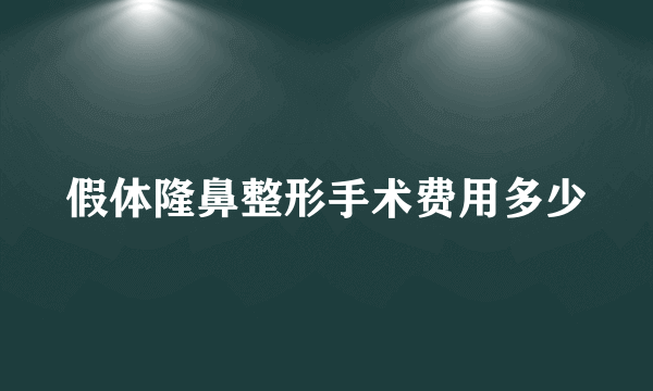 假体隆鼻整形手术费用多少