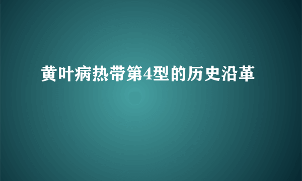 黄叶病热带第4型的历史沿革