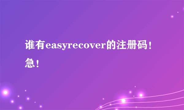 谁有easyrecover的注册码！急！