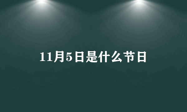 11月5日是什么节日