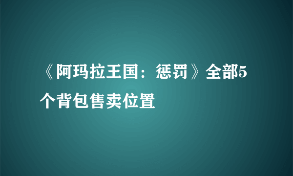 《阿玛拉王国：惩罚》全部5个背包售卖位置