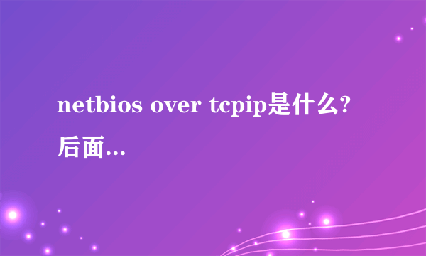 netbios over tcpip是什么? 后面的Disabled是不能使用的意思吧？